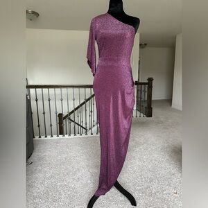 Brand new AX Paris Glitter One-shoulder gown. Size 4